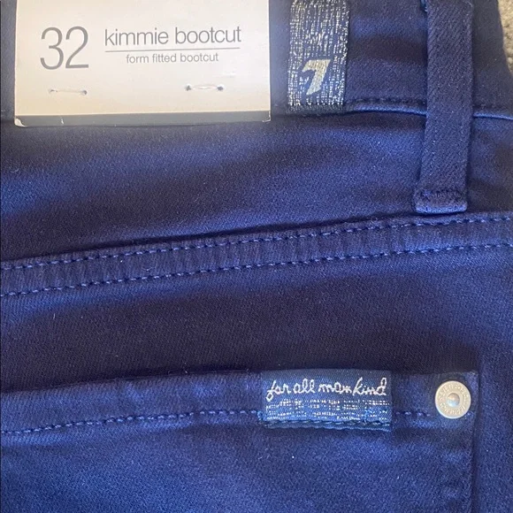 7 For All Mankind Kimmie Tall Bootcut Jeans,navy (dk moonlight bay)32 X 36 - Picture 10 of 12